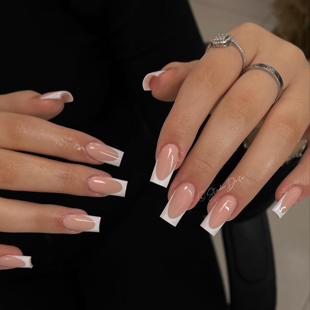 40 Best French Tip Nail Designs To Inspire You French Tip Acrylic Nails French Nail Designs