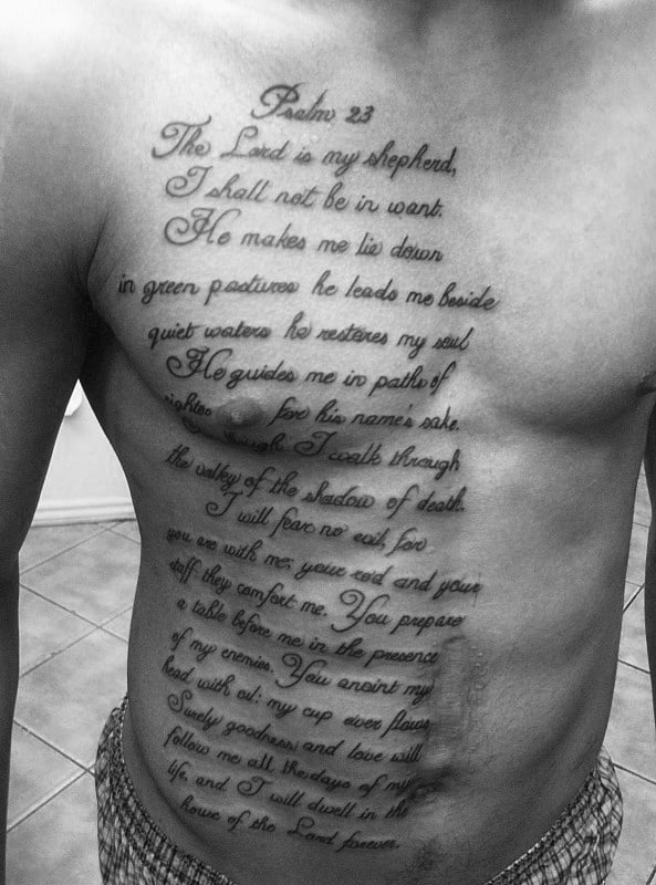 40 Psalm 23 Tattoo Designs For Men 2024 Inspiration Guide Psalm 23