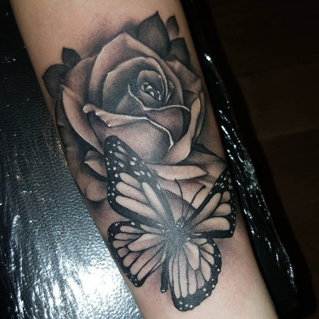 40 Rose And Butterfly Tattoo Designs With Meaning Art And Design