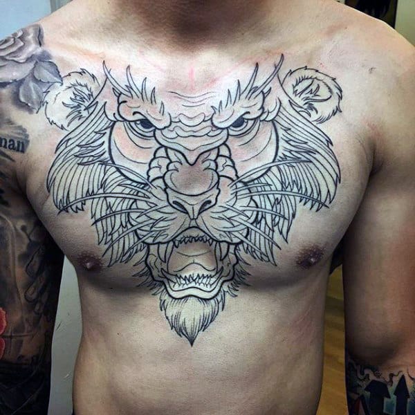 70 Lion Chest Tattoo Designs For Men Fierce Animal Ink Ideas