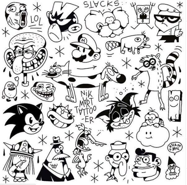 90S Cartoon Tattoos Cartoon Tattoos Tattoos 90S Cartoon