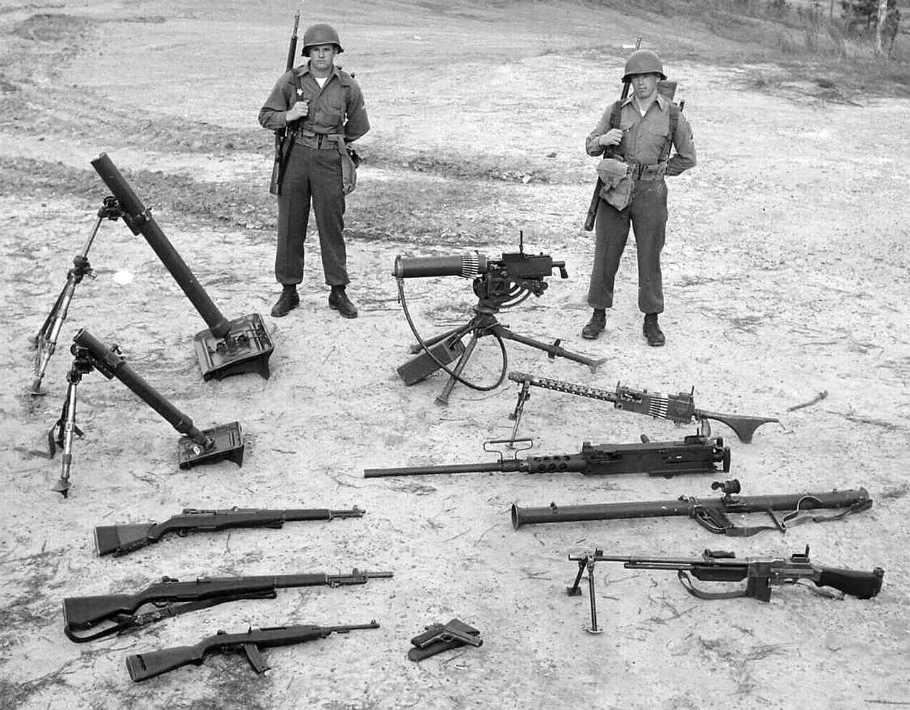 A Display Of Us Small Arms At Fort Benning 1950 1280 998 R