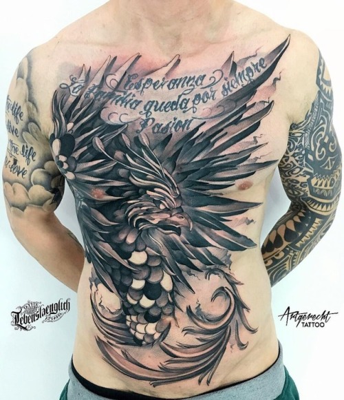 Black And Grey Phoenix Tattoo Realistic Style 23 Tattoo Designs For A