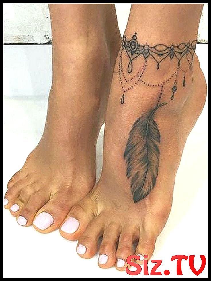 Black Henna Lace Feather Wrap Around Illusion Anklet Ankle Foot Tattoo