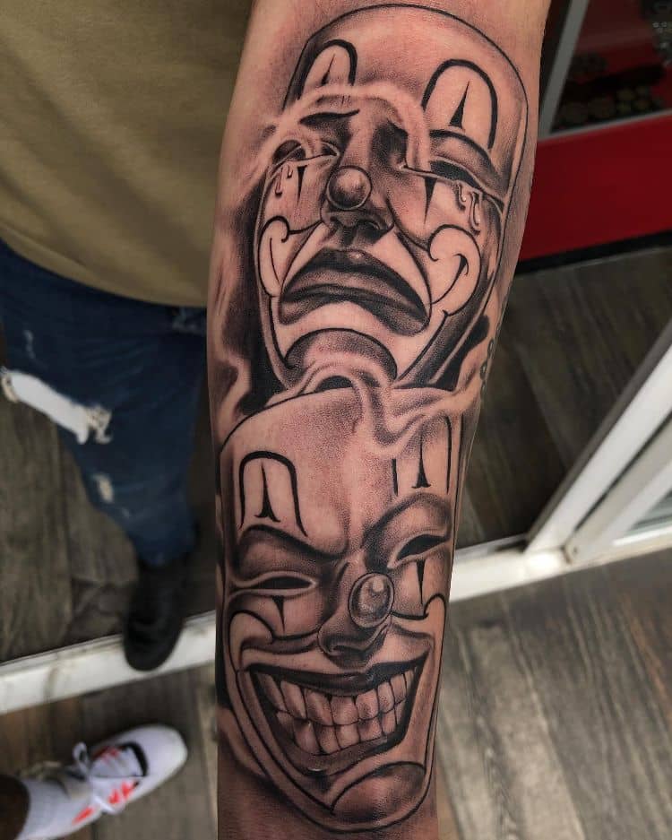 Chicano Clown Girl Tattoo By Vesnavtattoos