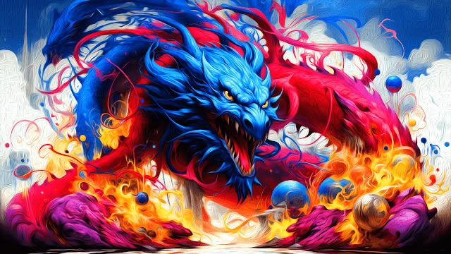 Colorful Monster Dragon Hydra 4K Artwork Wallpaper Free Download For