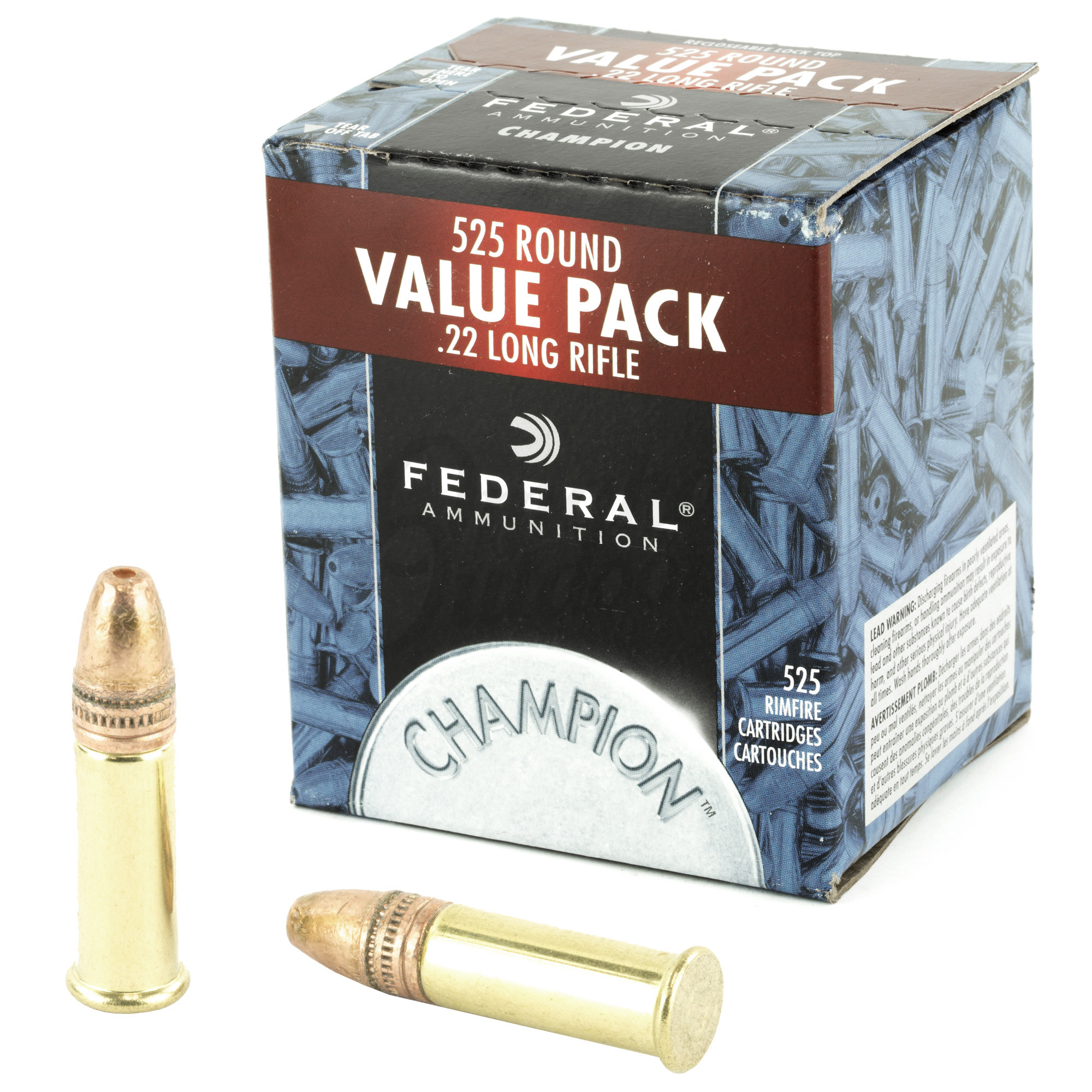 Federal Champion 22Lr Hp 36 Grain 525 Rounds 77445 22Lr Ammo