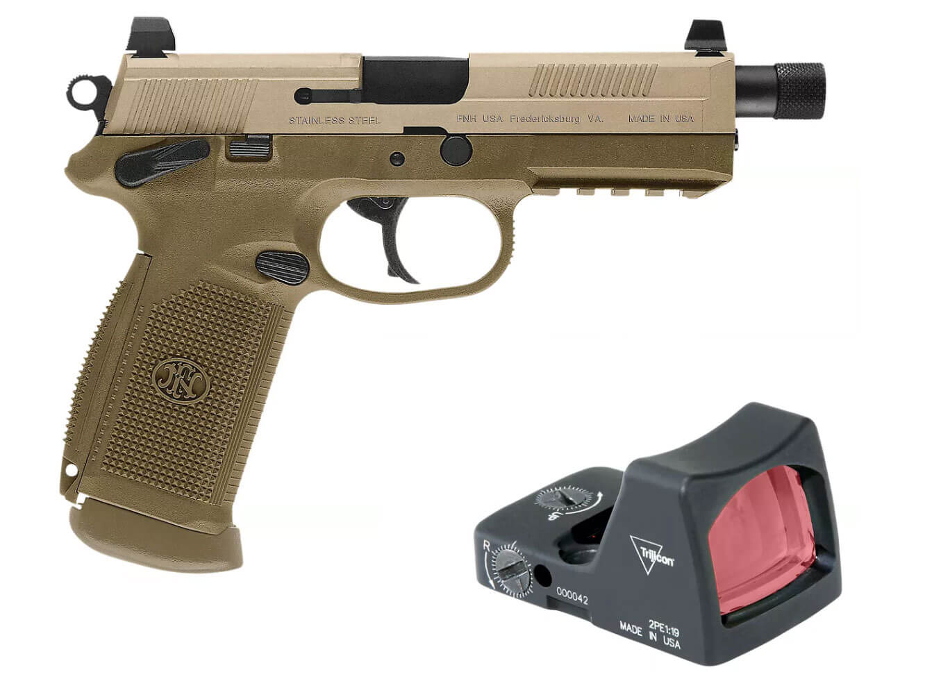 Fn Fnx 45 Tactical Semi Auto Pistol W Trijicon Rmr Red Dot Sight