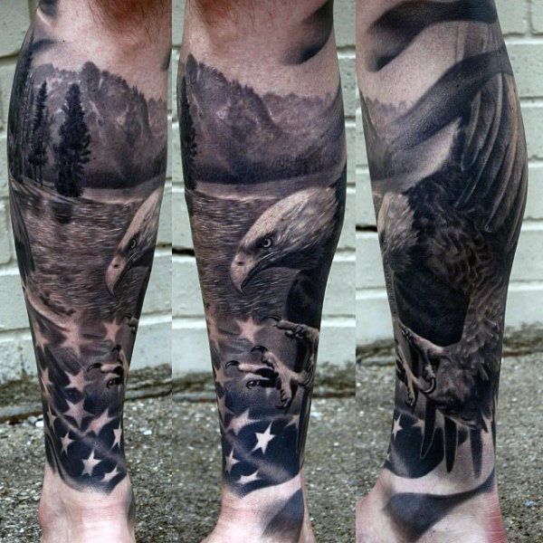 Forearm American Flag Bald Eagle Tattoo Best Tattoo Ideas