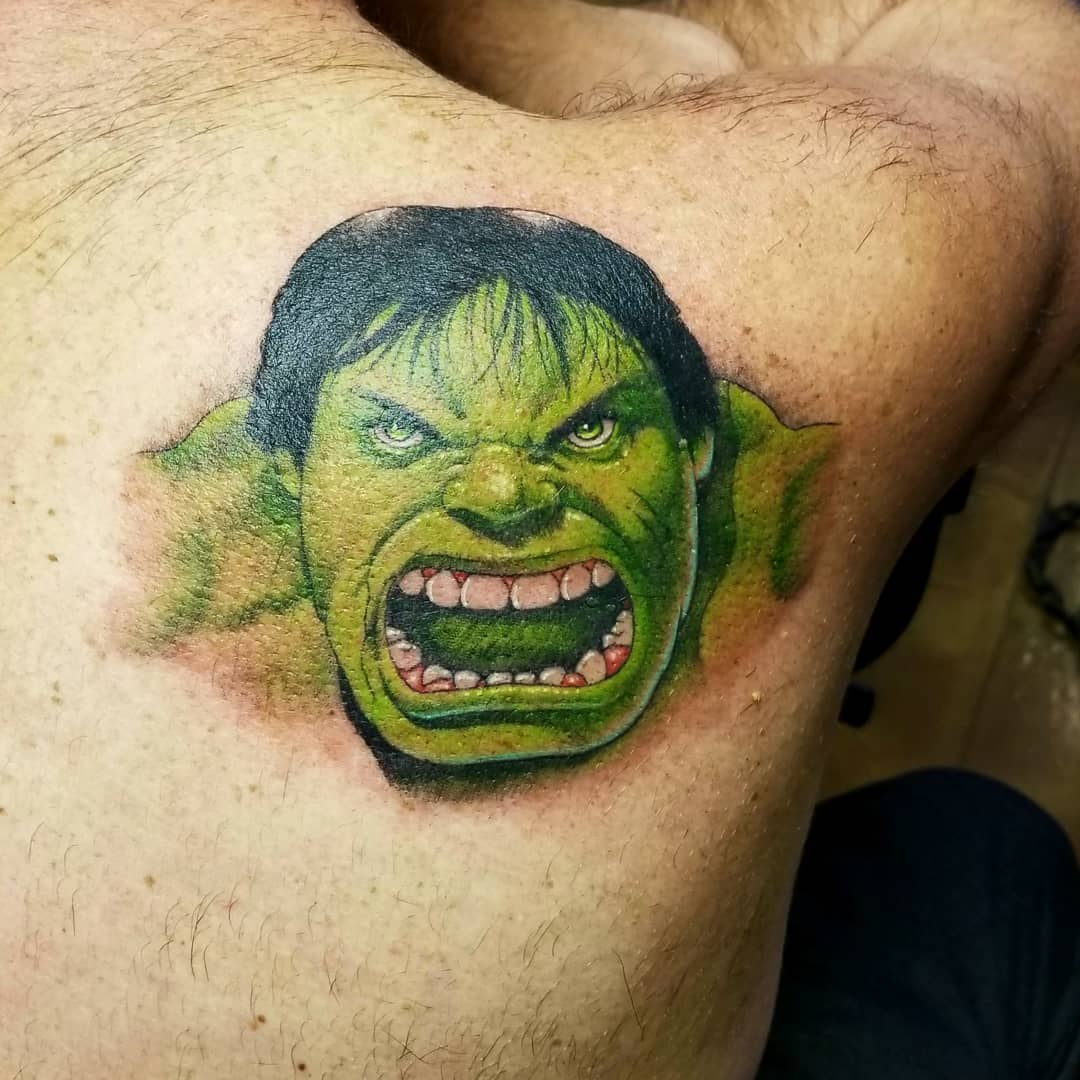 Incredible Hulk Face Tattoo Designs 100 Incredible Hulk Tattoos For