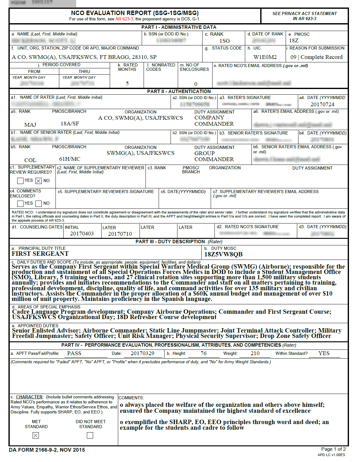 Ncoer Support Form Bullets