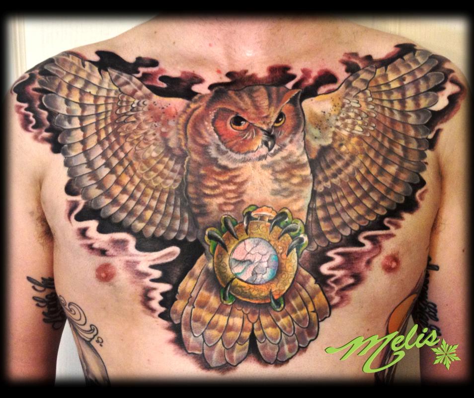 Owl Chest By Melissa Fusco Tattoonow