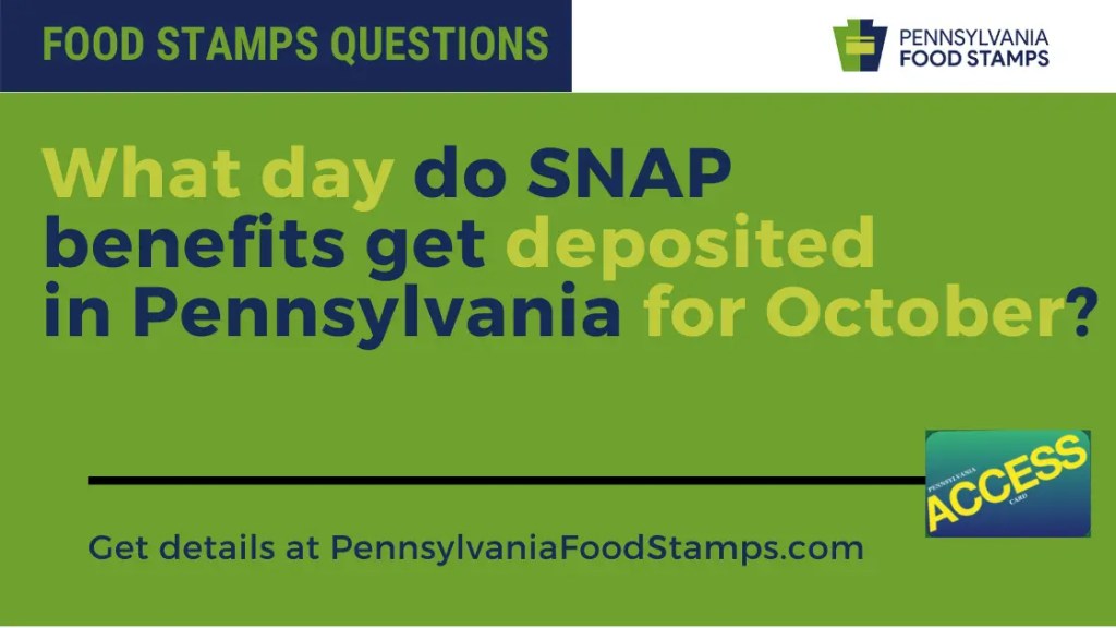 Pennsylvania Snap Payment Schedule For October Pennsylvania Food Stamps