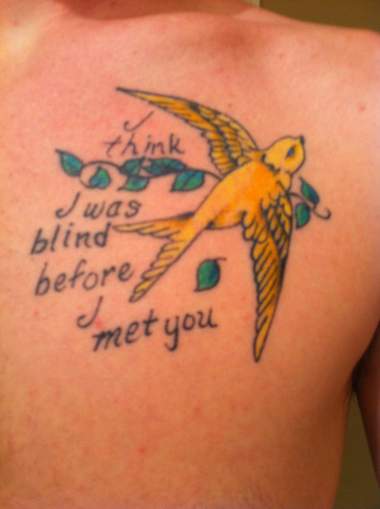 Pin By Ashlee Olujic On Tattoos Bright Eyes Tattoo Yellow Bird