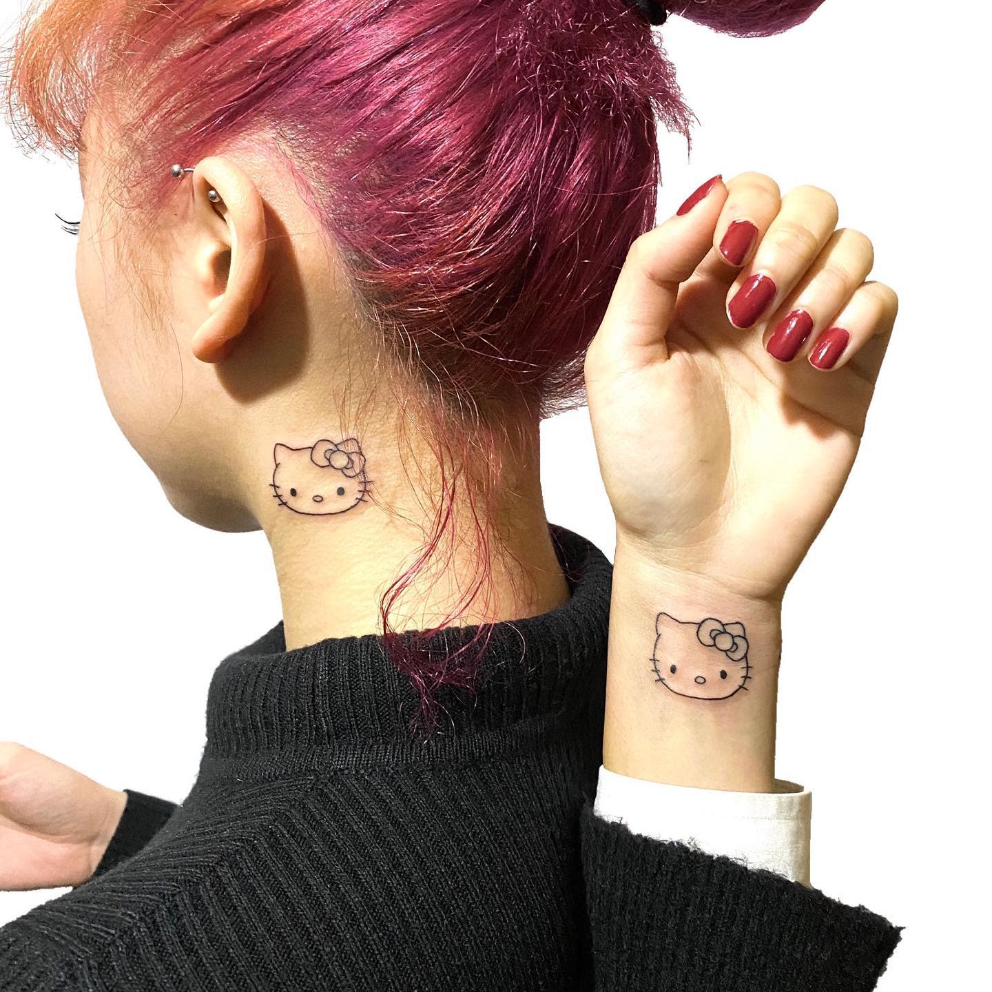 Pin On Tattoo Inspo Hello Kitty Tattoos Creative Tattoos Creepy Tattoos