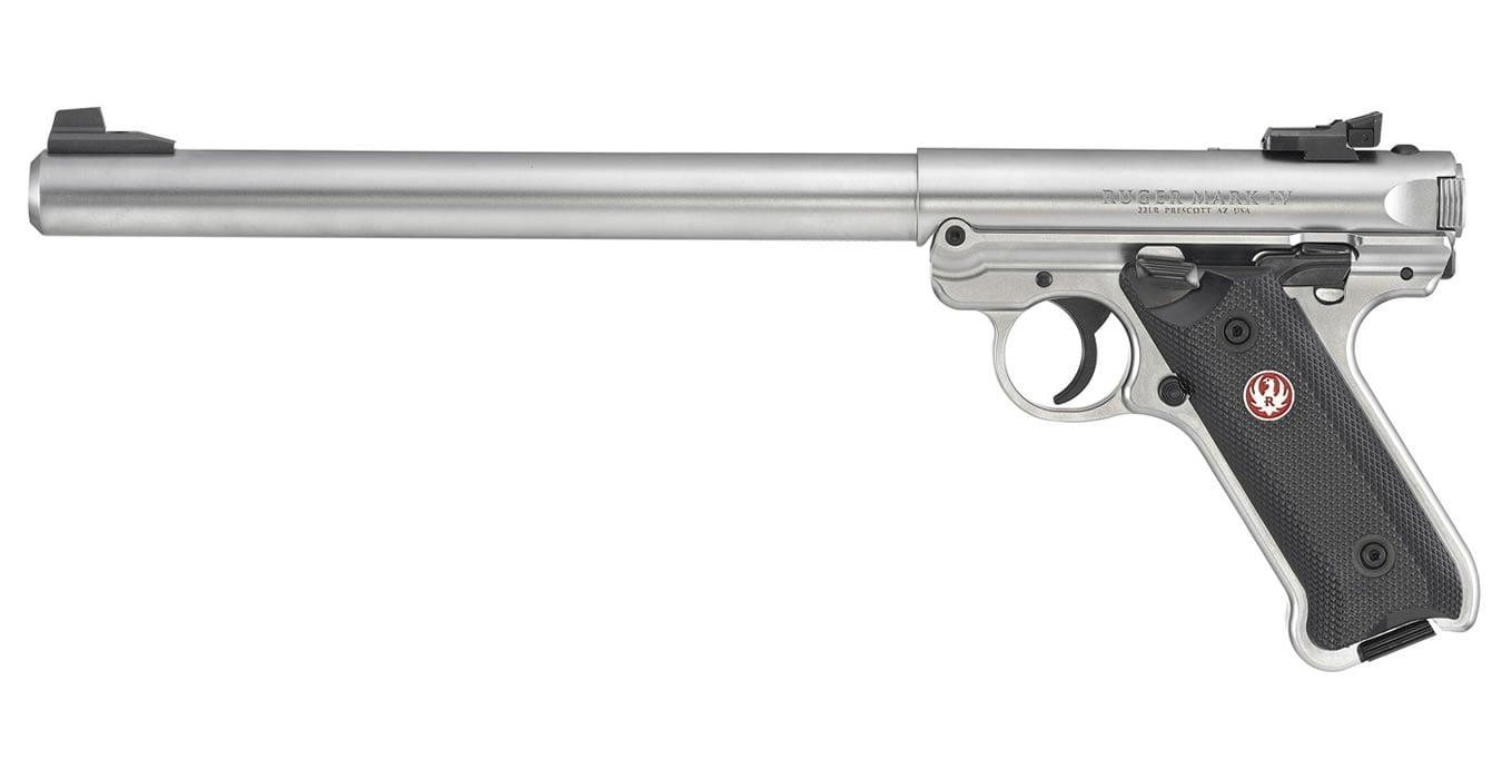 Ruger Mark Iv Target 22Lr Stainless Rimfire Pistol With Threaded Bull