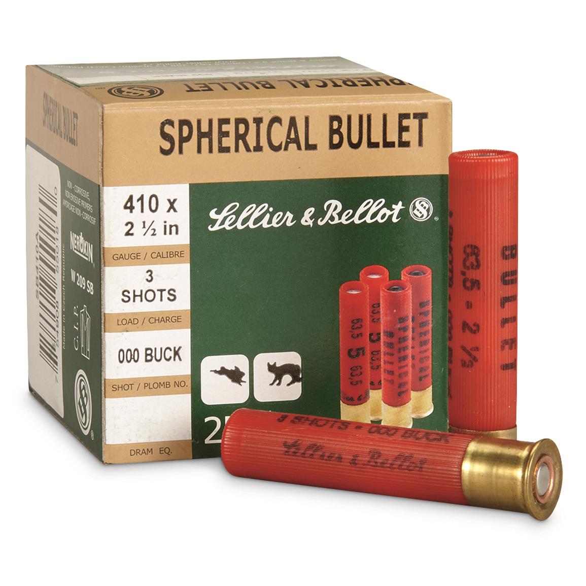 Sellier Amp Bellot Ammo 410 Bore 3 Inch 00 Buckshot 25 Round Box Omaha Outdoors