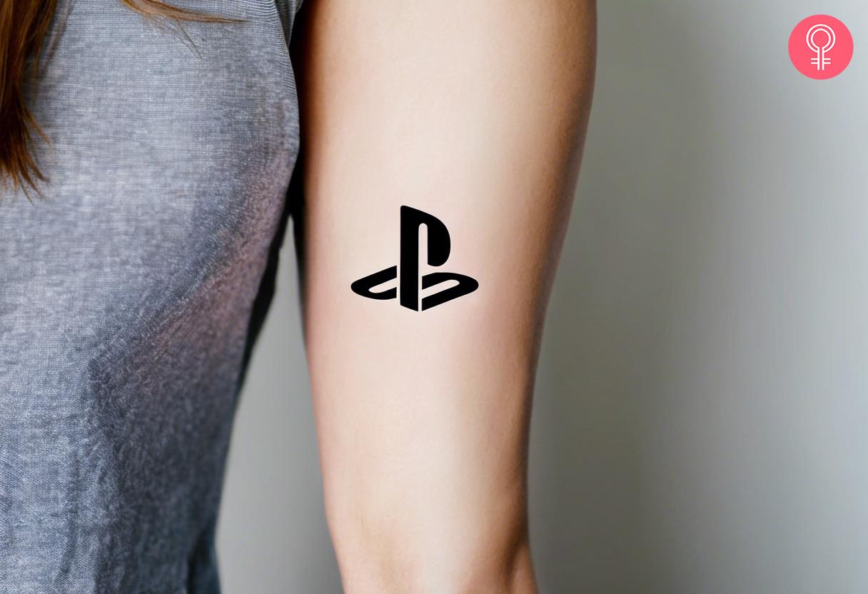 Sketch Work Style Playstation Controller Tattoo Done On