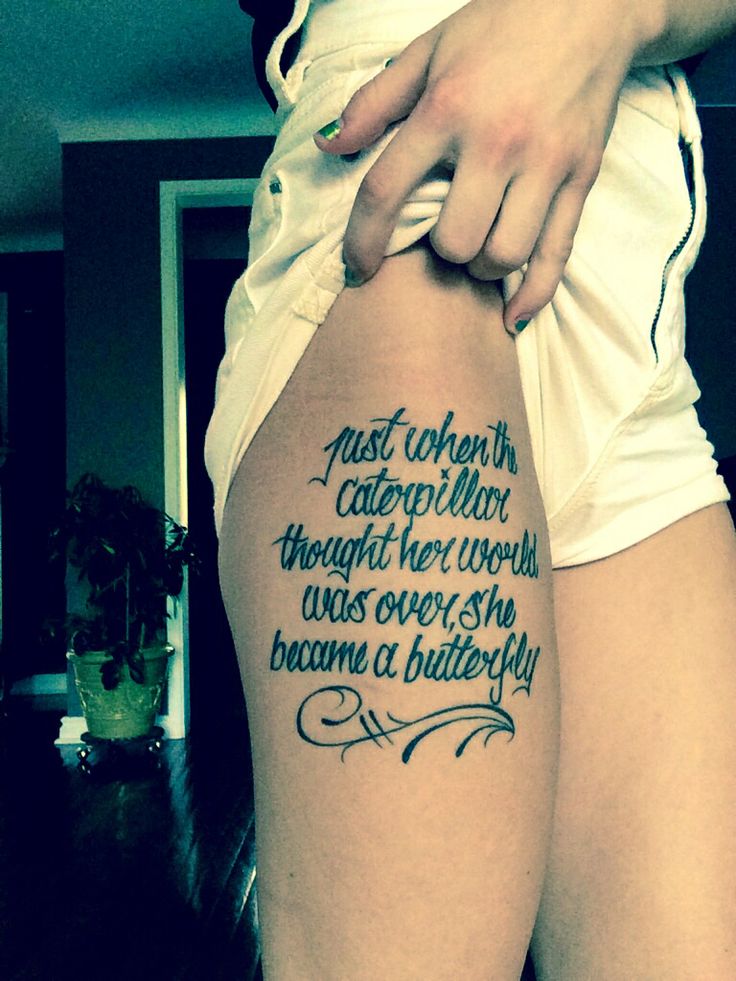 Thigh Quote Tattoos For Females Hadria Jaquenette