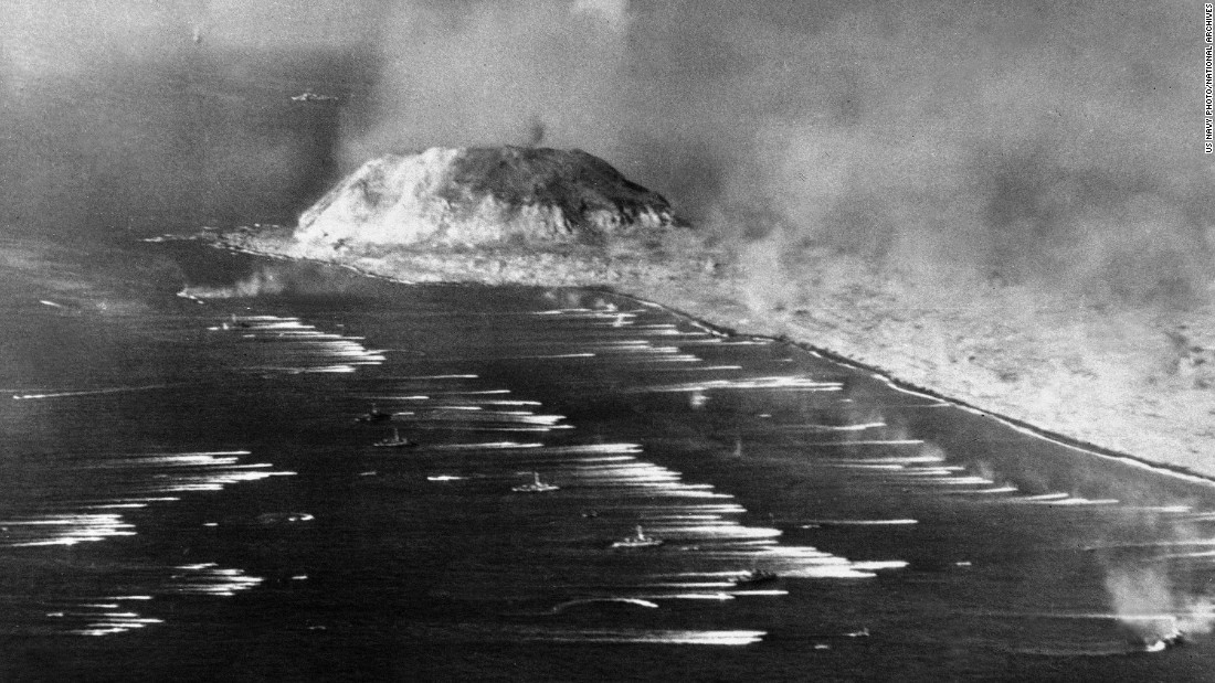 Us Marine With 37M Antitank Gun In Foreground On Iwo Jima In February 1945 The Digital