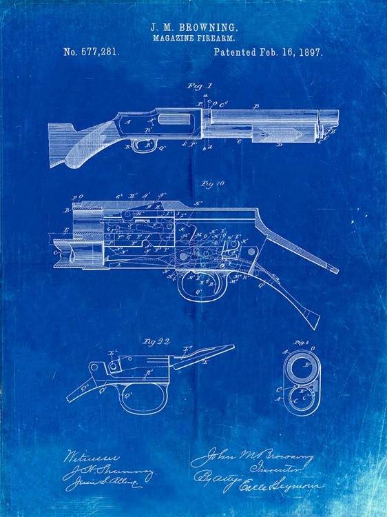 Winchester Model 1897 Shotgun Blueprint Download Free Blueprint For 3D Modeling