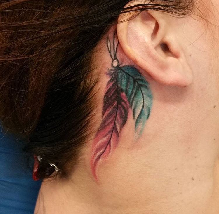 Yellow Bird Tattoo On Tree Branch And Flower Feather Tat Feather With